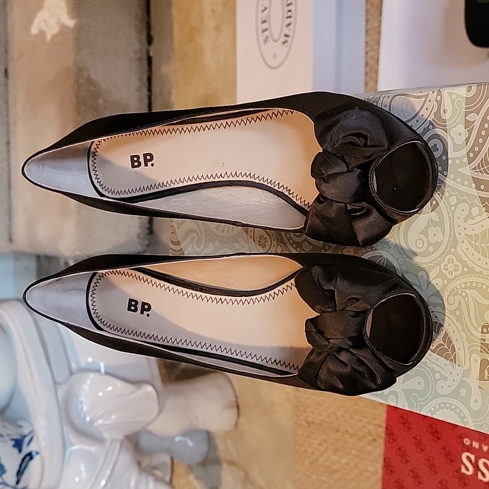 BP Fabulous Peep-Toe Pumps in Chocolate Satin sz8 - Picture 2 of 8